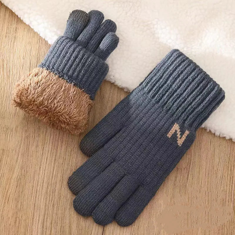 Winter Thickened Plush Knitted Gloves Touch Screen Driving Gloves Outdoor Cold Proof Warm Gloves ShopOnlyDeal