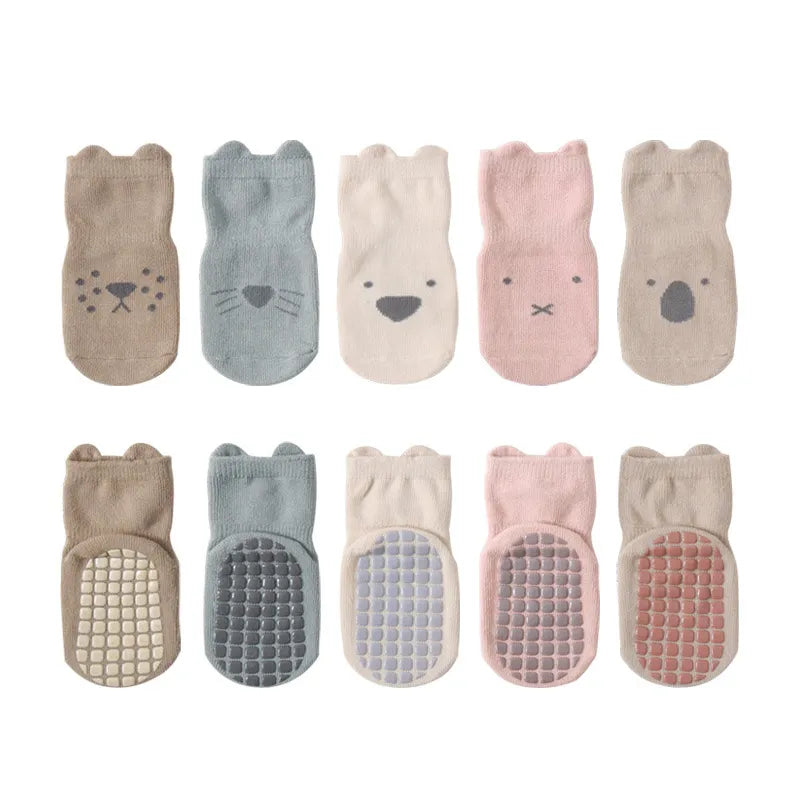 5 Pairs Infant Newborn Baby Anti-Slip Socks | Accessories for Girls and Boys | Toddler Cute Cartoon Floor Stockings ShopOnlyDeal