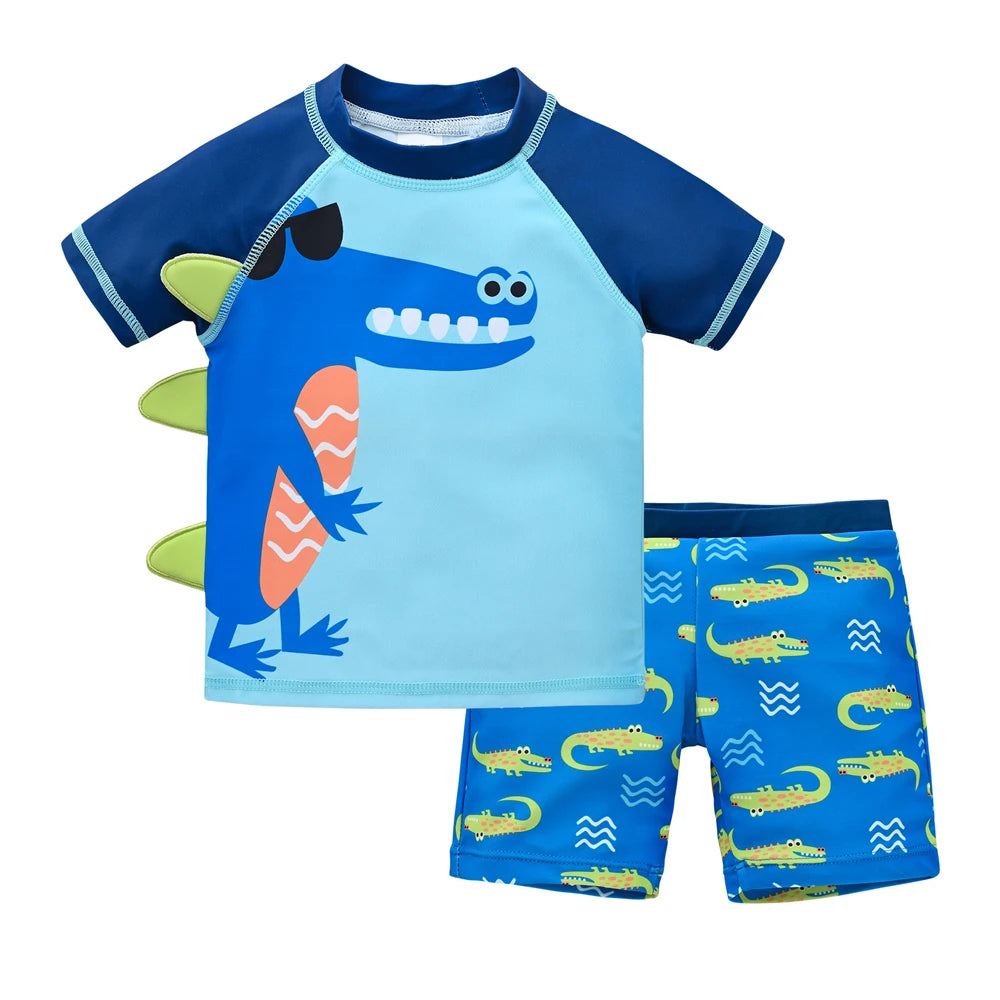 Kids Boy Swimsuit Cool Print 2 Pcs/lot 1-7 Years Summer Children Board Shorts Children Boys Swimwear Beach Surfing ShopOnlyDeal