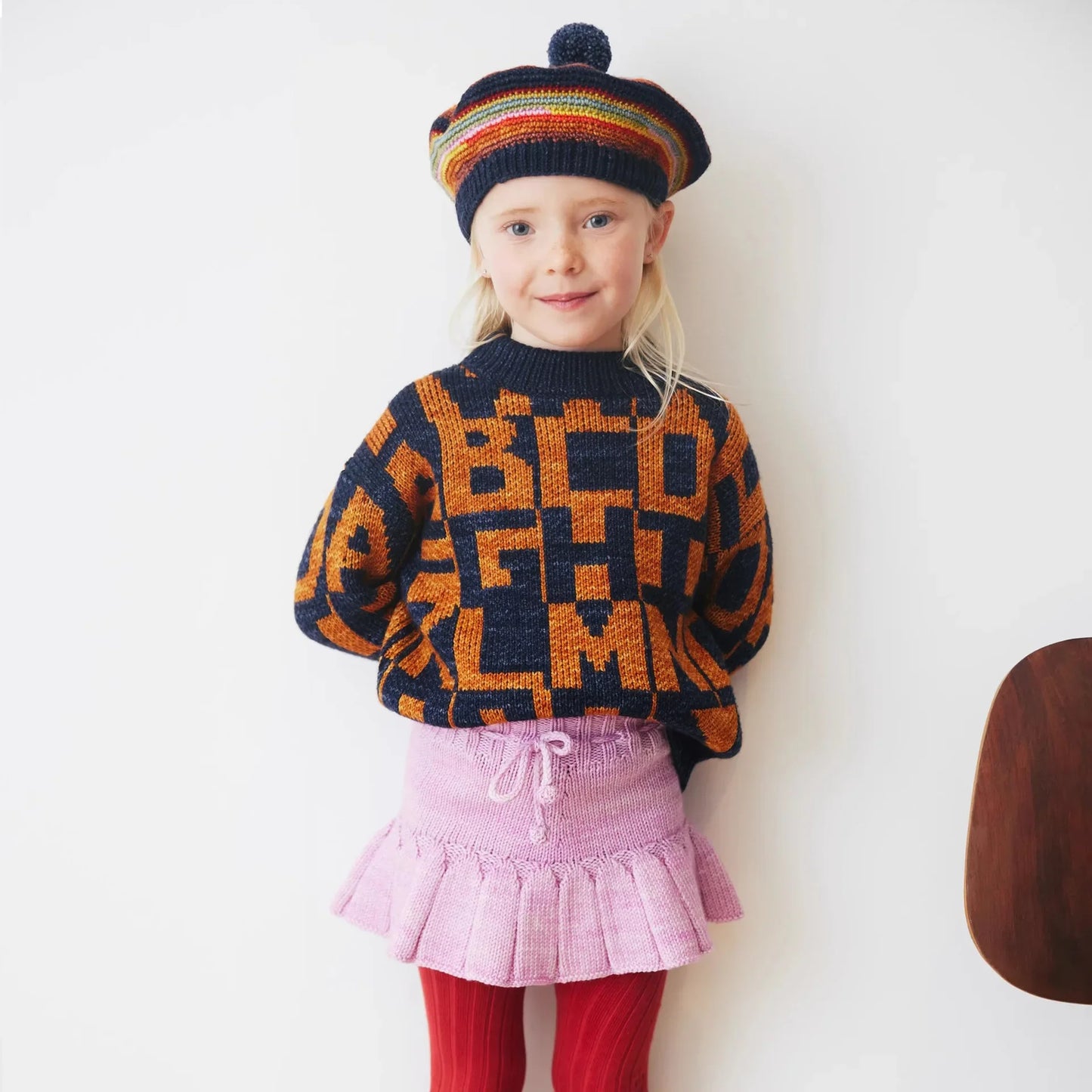 Children's sweater 2024 MP Autumn/Winter retro pastoral style baby girls warm pullover knitted cardigan half skirt set ShopOnlyDeal