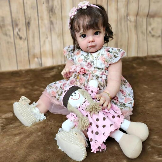 22" Maggie Bebê Reborn Dolls Painted Cute Reborn Baby Dolls With Rooted Hair Doll Toys Muñecas Para Niñas ShopOnlyDeal