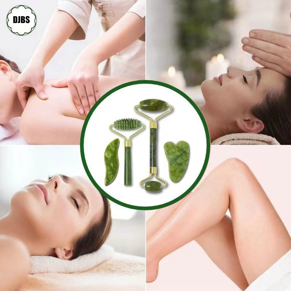 Gua Sha Natural Stone Jade Face Massager Skin Care Sets Scraper Roller Facial Eye SPA Massage Gouache Beauty Health Tools ShopOnlyDeal