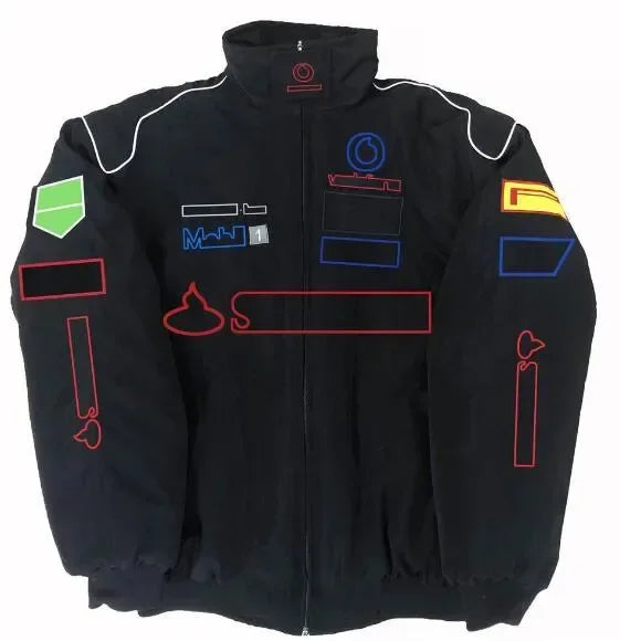 F1 racing car fans clothing American jacket cotton autumn and winter clothing full embroidered motorcycle riding jacket ShopOnlyDeal