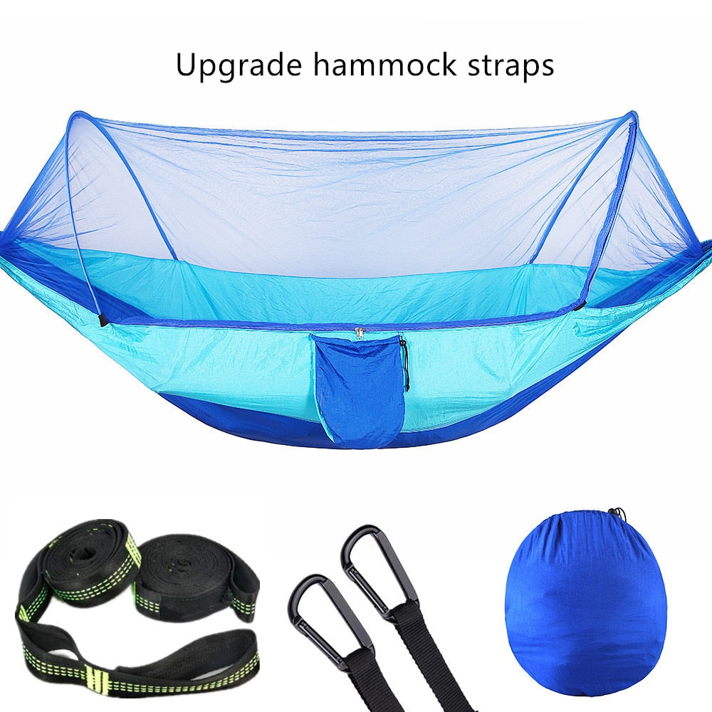 Experience Outdoor Bliss in 2023 with our Camping Hammock with Mosquito Net - Pop-Up Light, Portable Parachute Hammocks for Swing and Sleeping. Your Ultimate Camping Stuff! ShopOnlyDeal