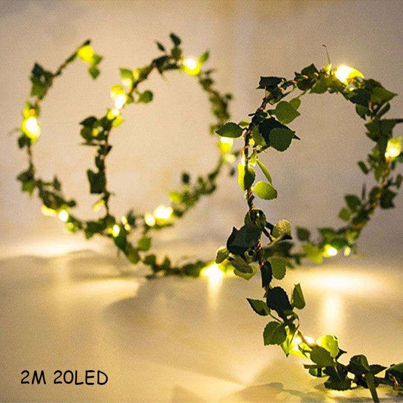 Outdoor Wedding Decoration LED Leaf Twine Fairy String Lights With Battery Operate For Rustic Holiday Party Event Decor Supplies ShopOnlyDeal