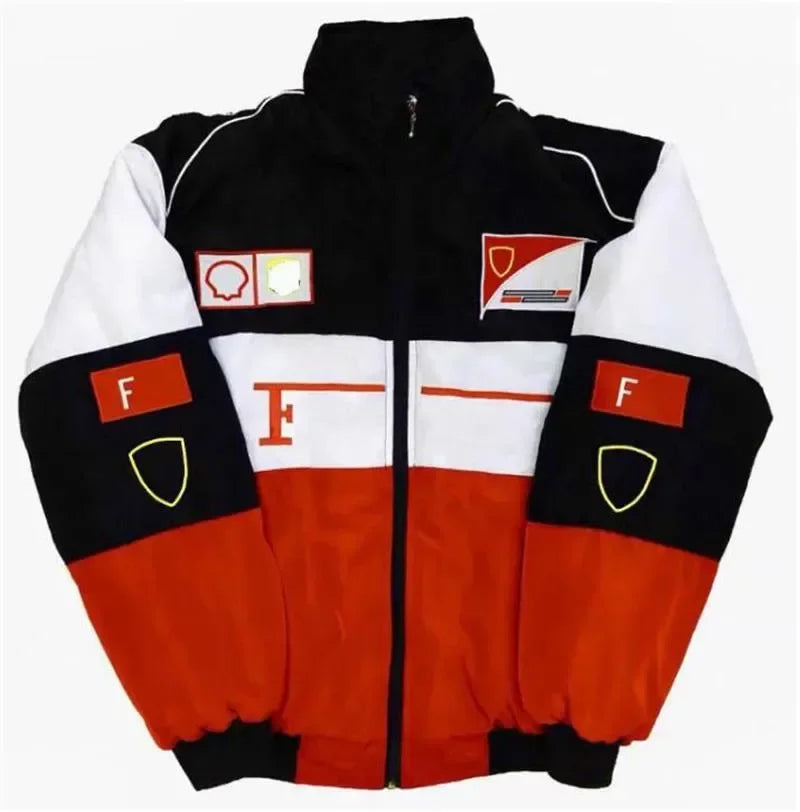 F1 Racing Car Fans Cotton Jacket | American Style Embroidered Motorcycle Riding Jacket for Autumn and Winter ShopOnlyDeal