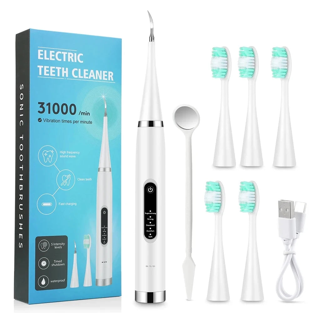 Electric Teeth Whitening Dental Calculus Scaler Plaque Coffee Stain Tartar Removal High Frequency Sonic Toothbrush Teeth Cleaner ShopOnlyDeal