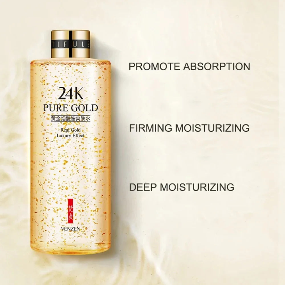 300ml Face 24K Gold Nicotinamide Toner | Moisturize, Oil Control, Shrink Pores, Anti-Aging, Whiten, Brighten | Tone Skin Care Water ShopOnlyDeal