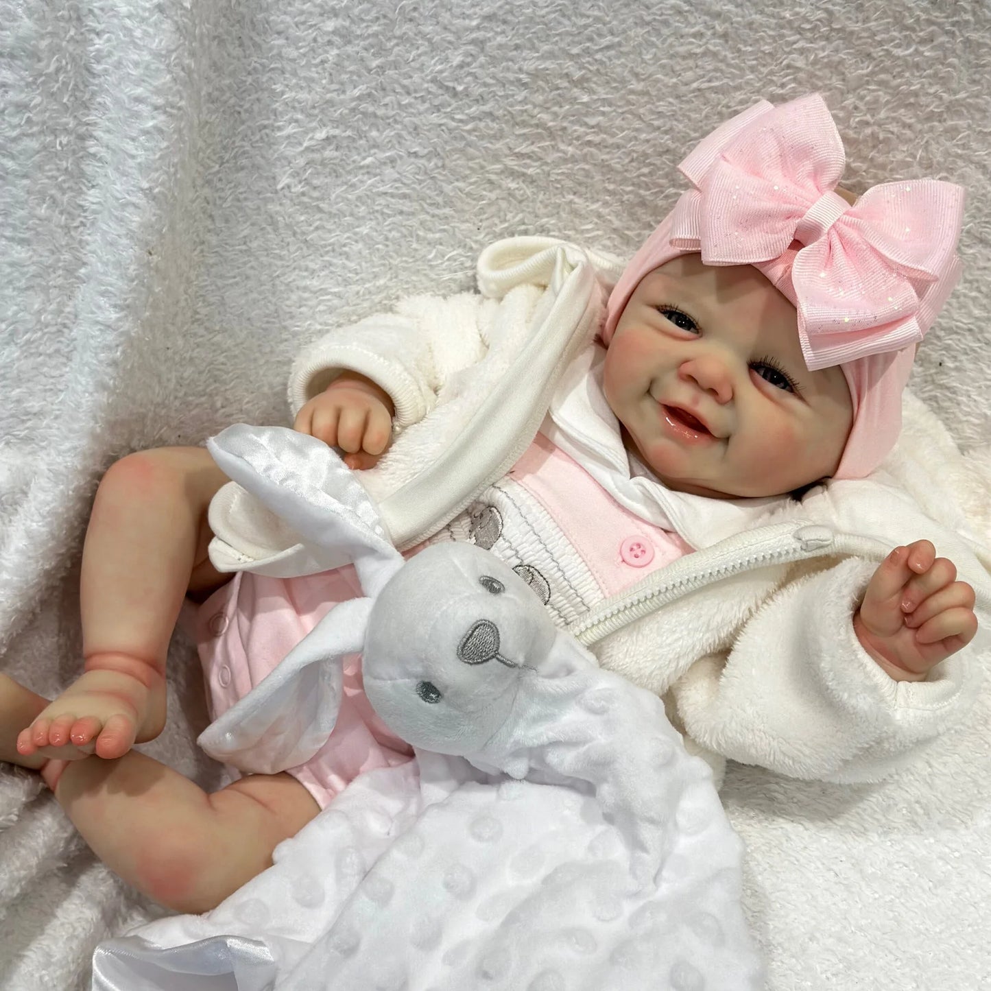 New 48 cm Reborn Baby Girl Doll With Painted Hair Cloth Body Vinyl Finished Painted Skin Visible Veins Lifelike Newborn Baby Toy ShopOnlyDeal