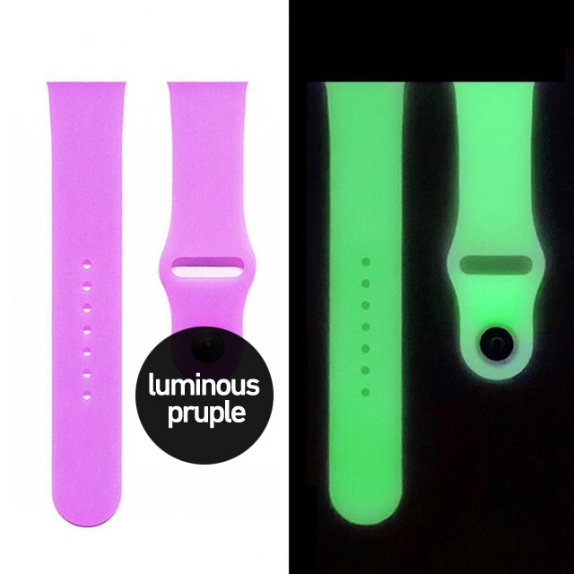 Silicone Glow Luminous Band Straps for Apple Watch iwatch SE S345678 Sport Loop Bracelet 38/40/41/42/44/45mm For iwatch Ultra 49 ShopOnlyDeal