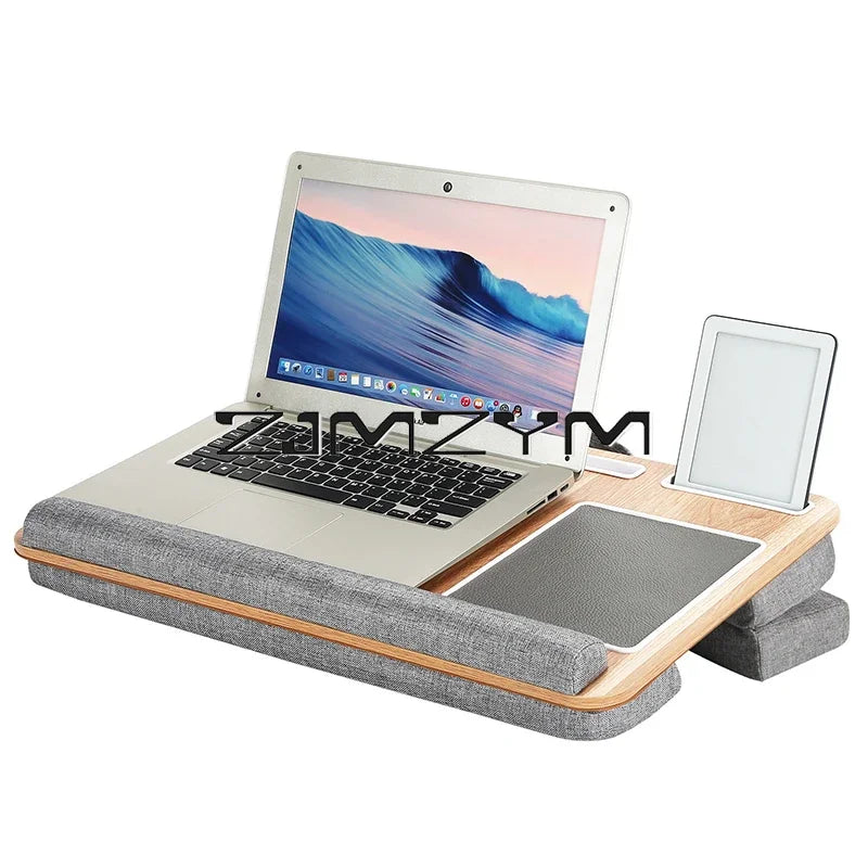 Lap Desk With Pillow Cushion Portable Laptop Desk With Wrist Rest, Mouse Pad, Phone Holder Computer Laptop Stand ShopOnlyDeal