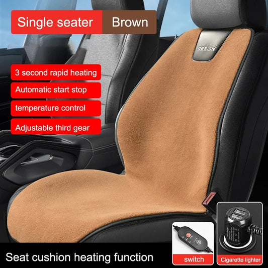 12V Universal Heated Car Seat Cushion Car Seat Heater 3 Gear Adjustable Winter Warmer Seat Heating Pads Car Interior Accessories ShopOnlyDeal