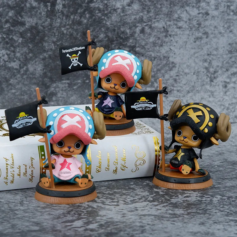 9cm One Piece Figure Anime Chopper With Flag Action Figurine Doll Model Toys PVC Statue Collection Car Decoration Children Gifts ShopOnlyDeal