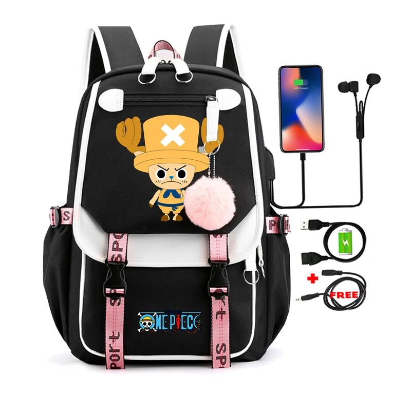 Anime One Piece Nezuko Kawaii Cartoon School Bag for Adults | Large Capacity Backpack Bags Manga To Travel Daily Girls Bookbags ShopOnlyDeal