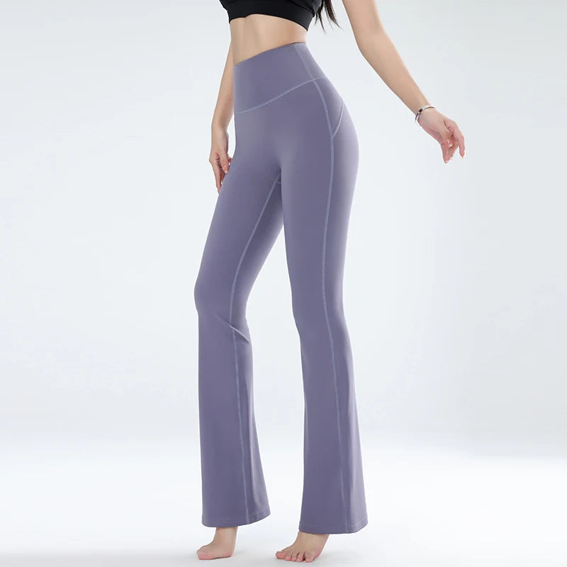 Women's leggings slim yoga pants women's high waisted wide leg pants sports bell bottoms breathable quick dry bottom ShopOnlyDeal