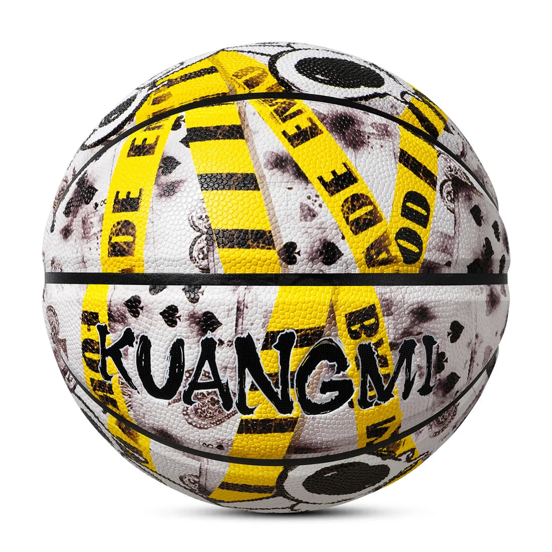 Kuangmi Bear Professional Basketball Size 7 | High-Quality Moisture-Absorbing Soft PU Leather | Match Training Graffiti Ball Gift ShopOnlyDeal