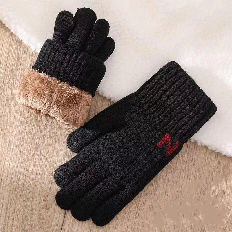 Winter Thickened Plush Knitted Gloves Touch Screen Driving Gloves Outdoor Cold Proof Warm Gloves ShopOnlyDeal