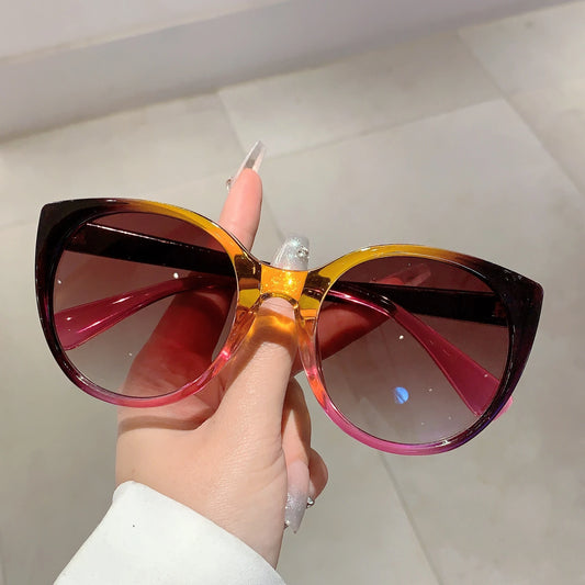 Oversized Cat Eye Sunglasses 2024 New in Multicolor Rim Women Shades Ins Fashion Luxury Brand Designer Gradient Eyewear ShopOnlyDeal