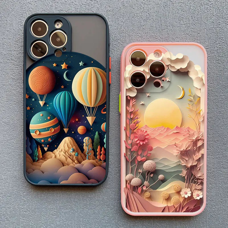 Printing Landscape Phone case For iPhone 16 15 7 8 Plus XS X XR 14 13 Pro Max 13 12 Pro Max Mini Creative Mountains Back Cover ShopOnlyDeal