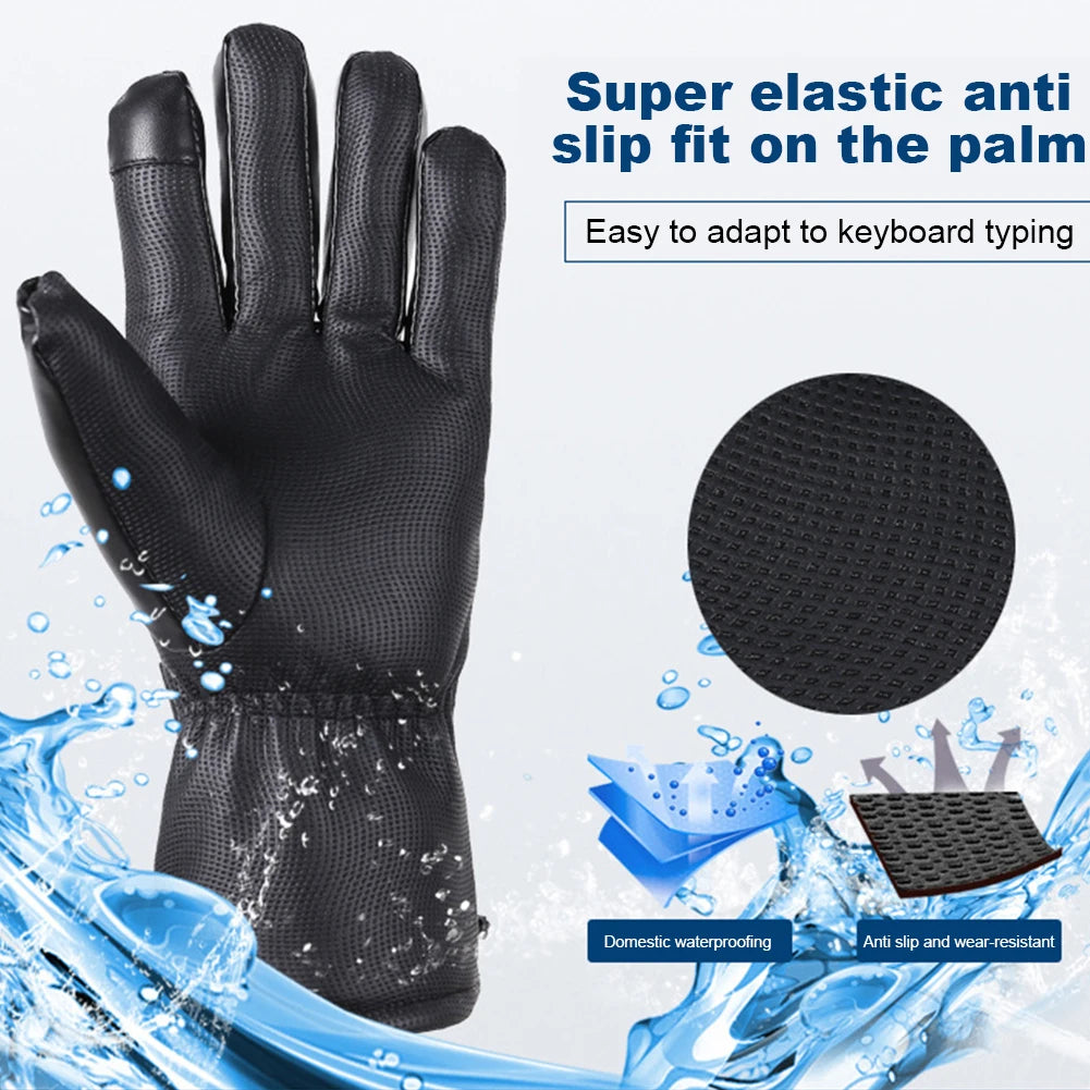 Rechargeable Heated Gloves 3 Temperature Levels Waterproof Electric Winter Gloves Hand Warmer for Outdoor Cycling Skiing Hiking ShopOnlyDeal