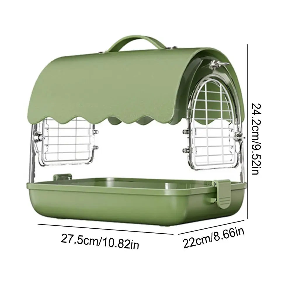 Bird Carrier Backpack Parrot Cockatiel Cage Parrot Cockatiel Cage With Food Tray Two Diaper Pads Dual Straps For Small Birds ShopOnlyDeal