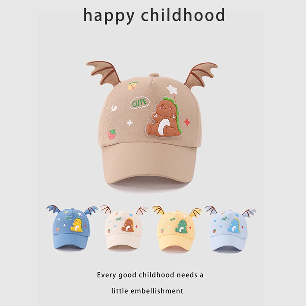 Baby Hats Spring New Printed Dinosaur Cartoon Peaked Caps Children's Super Cute Sunshade Baseball Caps ShopOnlyDeal