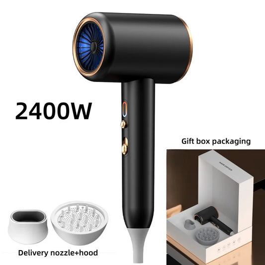 New High-Speed Hair Dryer 2400W High-Power Blue Light Negative Ion Cold And Hot Air Blower, Silent Professional Hair Salon Hair ShopOnlyDeal