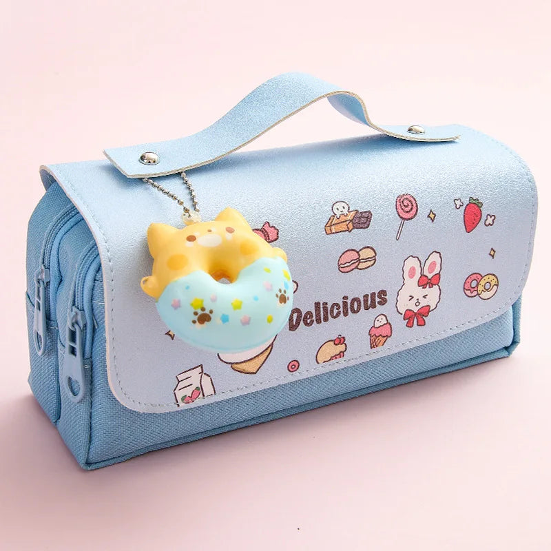 3D Kawaii Pencil Case Girls Decompression Pen Pouch Cute Waterproof School Supplies Aesthetic Organizer Box  Korean Stationery ShopOnlyDeal