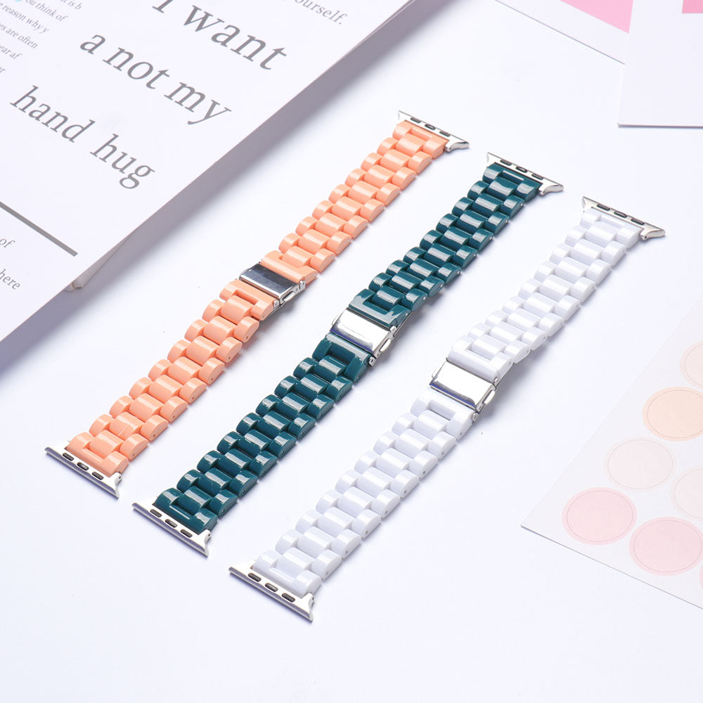 Pink Resin Watch strap for apple watch 40mm band 42 38mm correa candy steel for iwatch series 8 7 6 SE 5 4 40mm 41MM 45MM 49MM Ultra Black ShopOnlyDeal