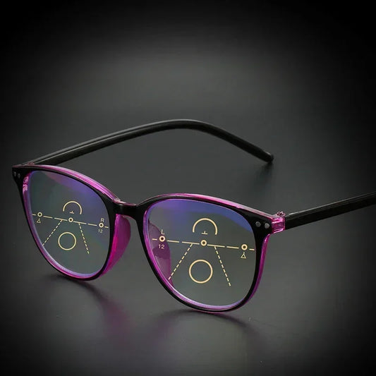 Retro Progressive Multifocal Reading Glasses Women Big Frame Anti Blue Rays Eye Protection Presbyopic Eyewear+1.0 To +4.0 очки ShopOnlyDeal
