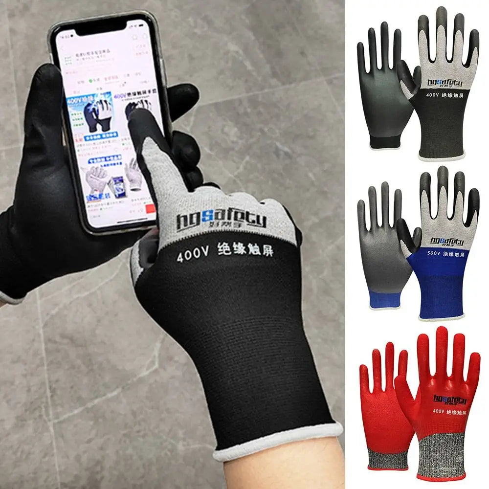 Nitrile Electrician Insulating Gloves Ultrathin Oil Proof Touch Screen Insulation Glove Withstanding Voltage 400V/500V ShopOnlyDeal