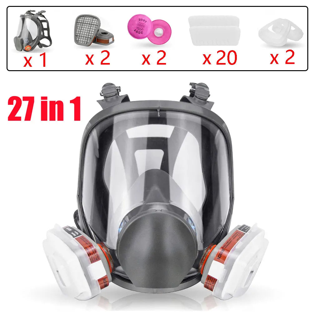 6800 Gas Mask Full Face Large Size Respirator Reusable Full Face Respirator Gas Paint Sprayer Chemical Wood working Dust ShopOnlyDeal