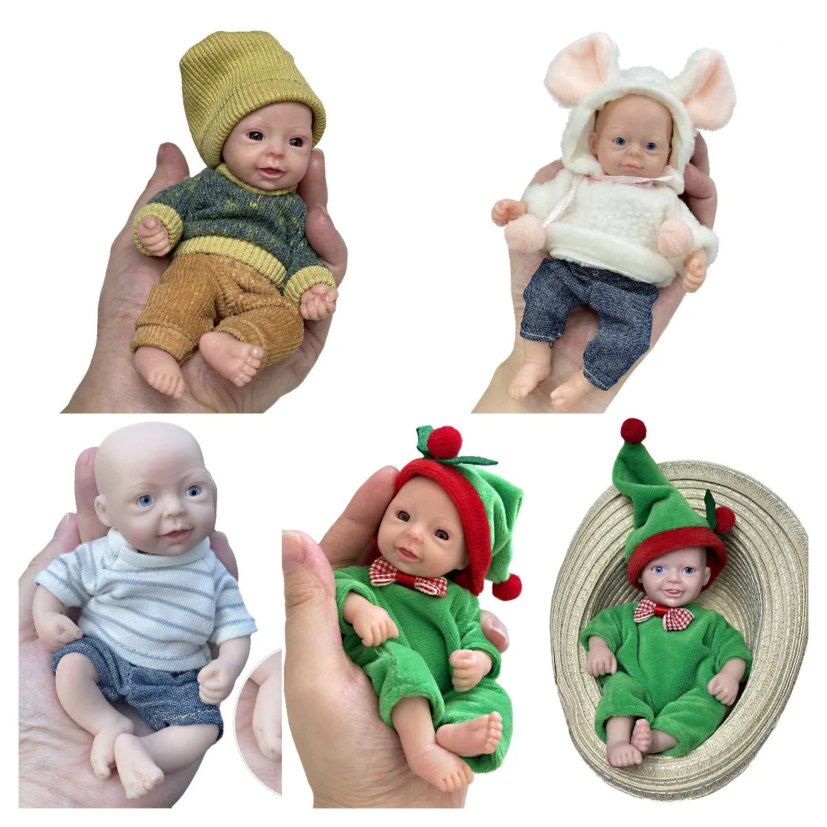 Lovely 6 Inch Palm Newborn Babies Full Body Silicone Boys Reborn Dolls Bebe Reborn Corpo De Silicone Inteiro ShopOnlyDeal