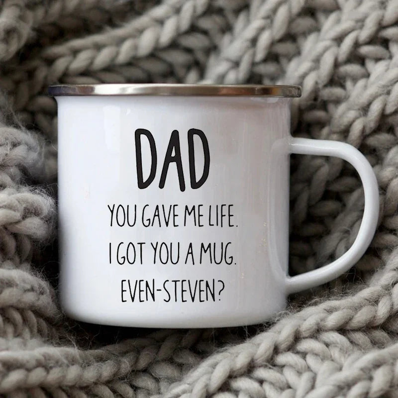 Dad Nutritional Facts Coffee Mug Enamel Cup for Papa Daddy Stepdad Father’s Day Gift Best Dad Ever Cups Dad Gifts From Kids ShopOnlyDeal