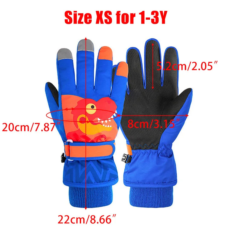 Thicken Baby Winter Gloves Coral Fleece Waterproof Child Ski Gloves Snowboard Outdoor Sports Kids Snow Mittens for Girls Boys ShopOnlyDeal