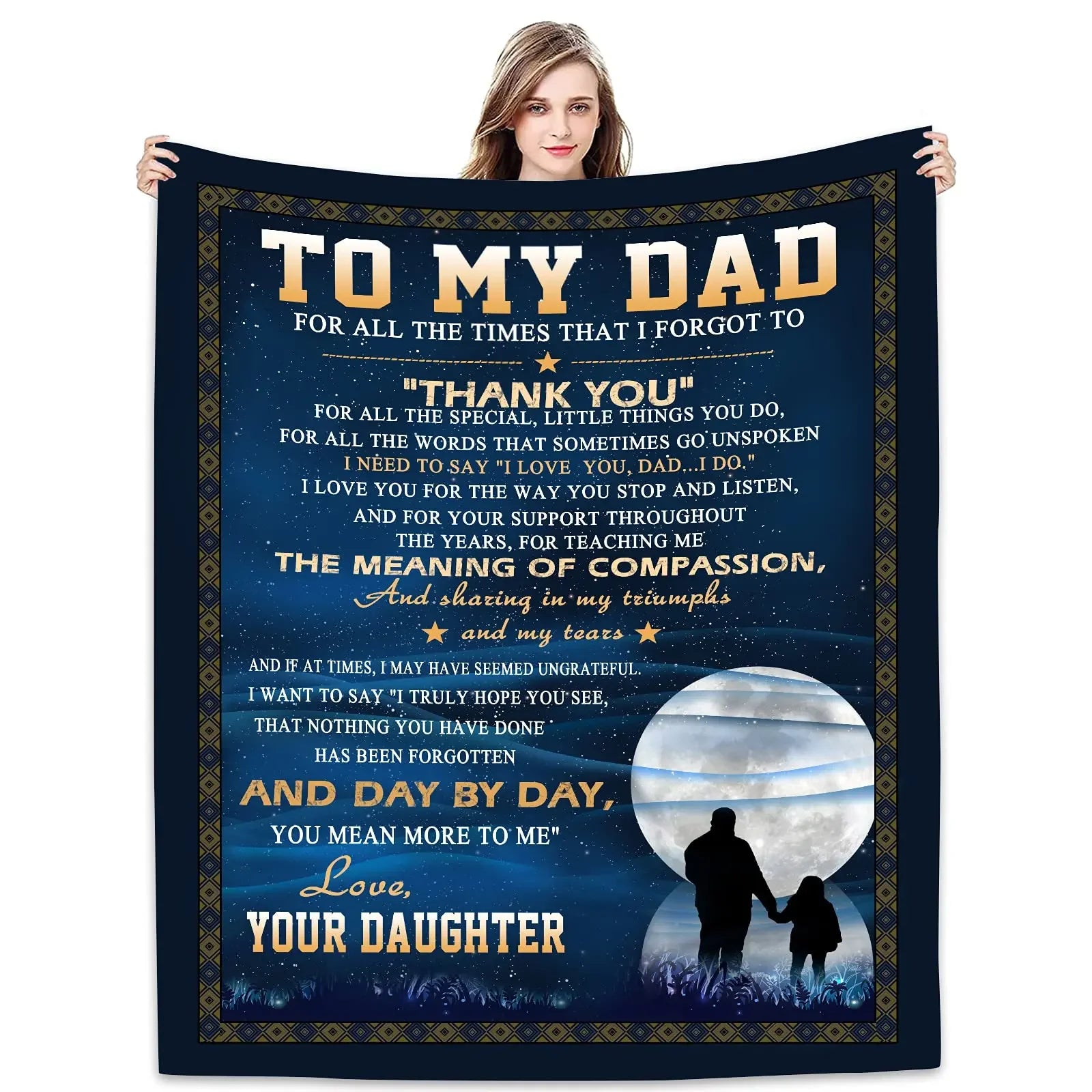 Dad Blanket | The Best Dad Throw Blanket | Soft and Warm Gift for Father, Daddy, Papa, Pappy, Grandpa | Perfect for Father’s Day, Birthday, Christmas ShopOnlyDeal