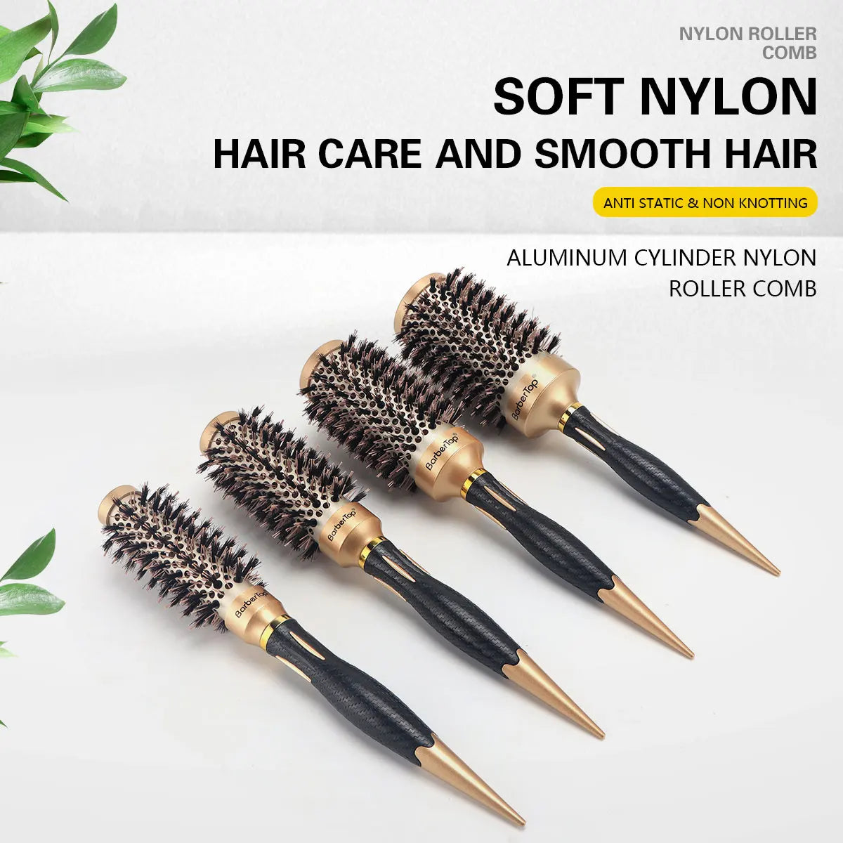 New Handle Round Rolling Brush Straight Twill Hair Comb Boar Bristle Round Barrel Hair Curling Brush Hairdressing Styling Tool ShopOnlyDeal