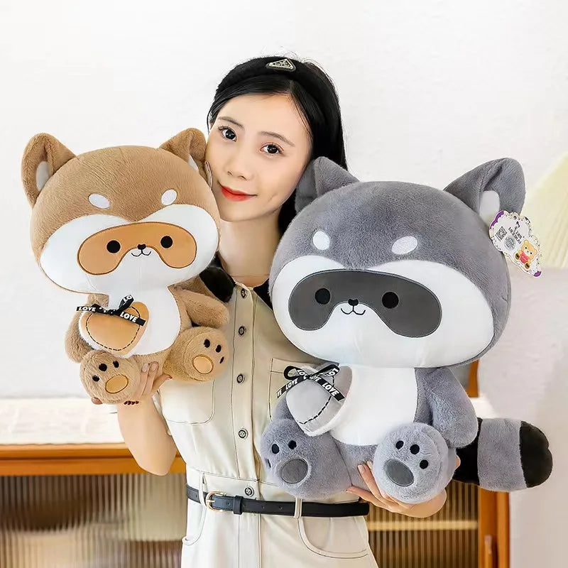 25/30/40cm Stupid and Cute Heart to Heart Raccoon Doll Plush Toy Soft Stuffed Children's Gift ShopOnlyDeal