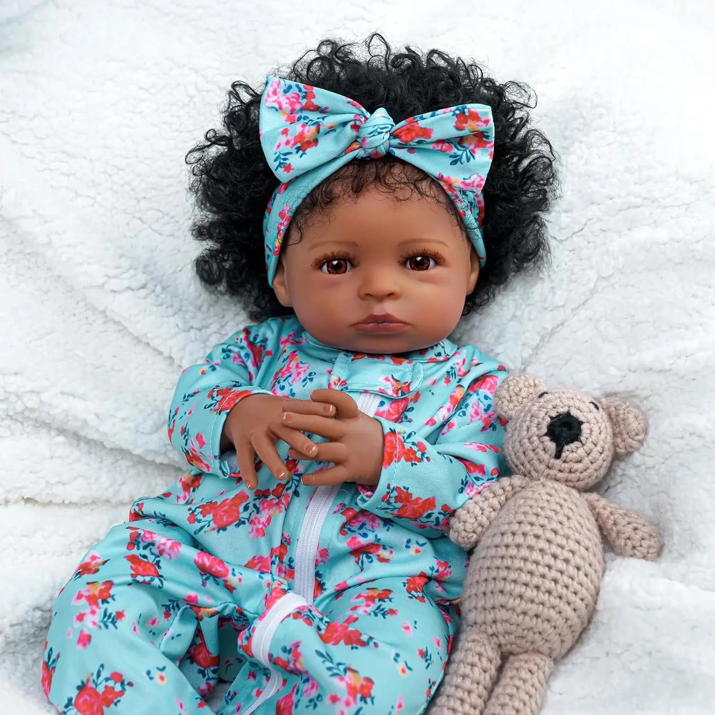 Lifelike Reborn Black Girl- 18-Inch Realistic Newborn Real Life Baby Dolls with Clothes and Toy Gift for Kids Age 3+ ShopOnlyDeal