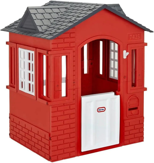 Cape Cottage Playhouse with Working Door Windows and Shutters - Red| For Kids 2-6 Years Old Easy to assemble and store ShopOnlyDeal