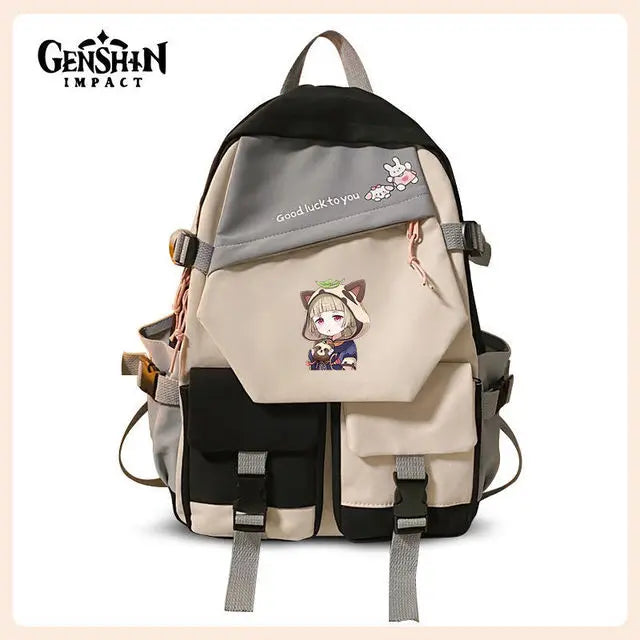 Game Genshin Impact Backpack | Kawaii Paimon Klee Cartoon Manga Schoolbag for Students Girl Boy Bookbag Kids Outdoor Travel Bags ShopOnlyDeal