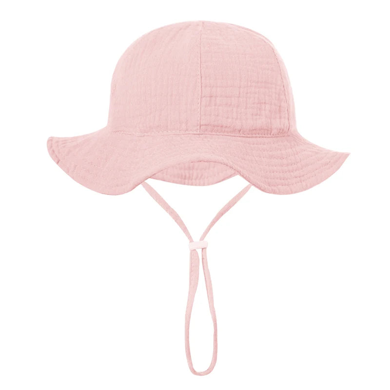 Baby Sun Hat Spring Summer Kids Bucket Hats for Girls Pure Cotton Beach Toddle Boy Cap Infant Newborn Accessories 0-12M ShopOnlyDeal