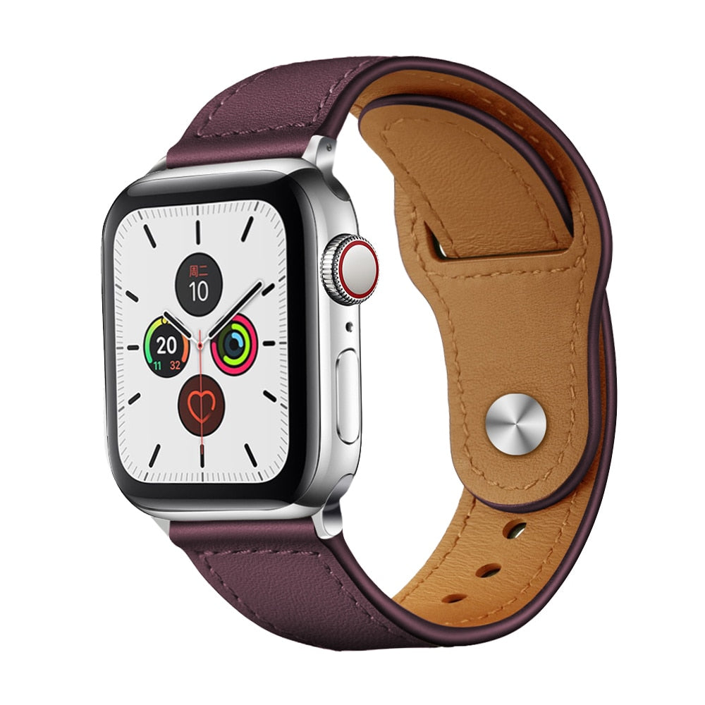 Business Real Leather Strap For Apple Watch Band 44mm 40mm 41mm 45mm 42mm 38mm 49mm Wrist Bracelet iWatch Series 8 se 7 6 5 4 3 ShopOnlyDeal