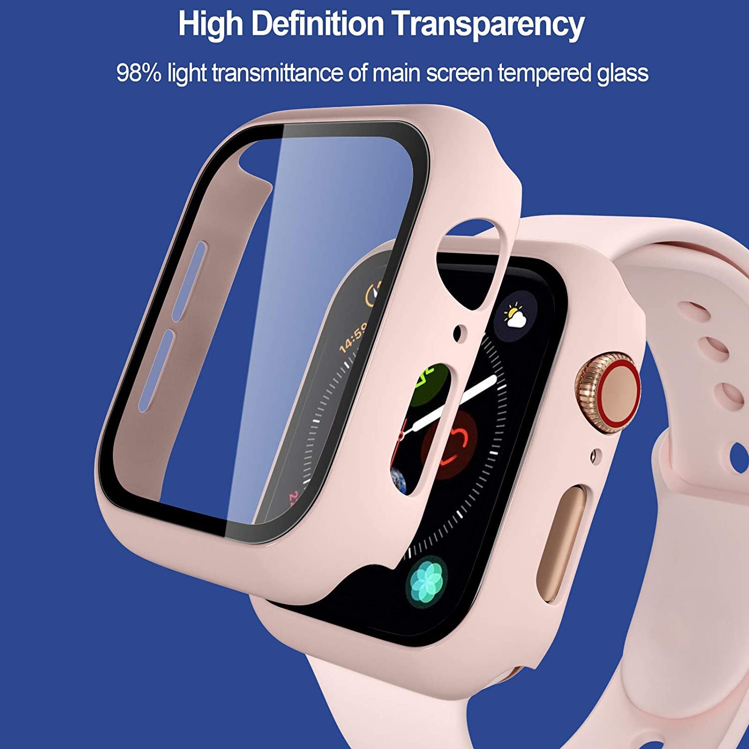 Glass+Case+Strap for Apple Watch 7 6 5 Band 41mm 45mm 44mm 40mm 38mm 42mm Screen Protectors for Apple IWatch Series 7 6 SE 5 3 4 ShopOnlyDeal