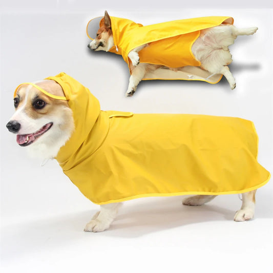 Dog Raincoat Waterproof Soft PU Breathable Dog Rain Jacket for Small Dog Hooded Dog Rain Coat with Transparent Cap Protect Belly ShopOnlyDeal