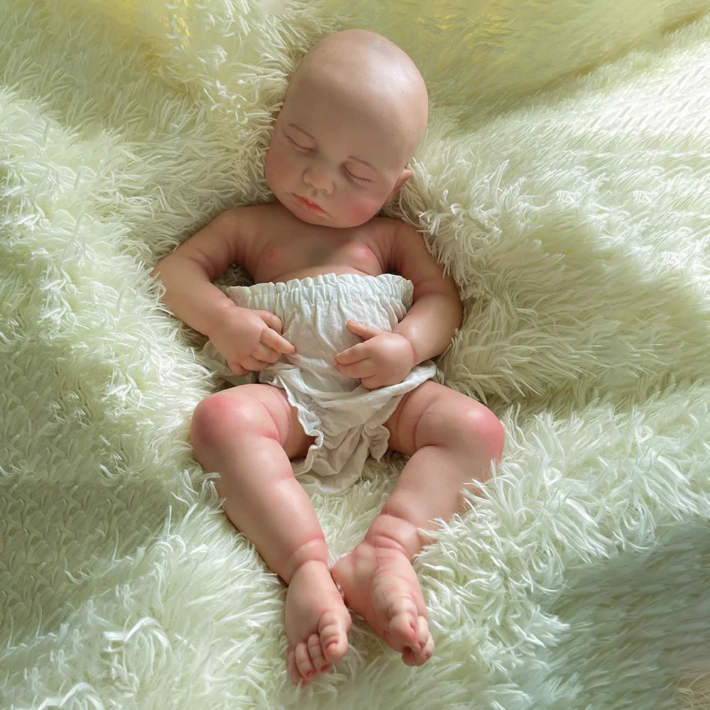 Artificial Soft Full Body Platinum Silicone Painted Reborn Doll Girl Handmade 20 inch Solid Newborn Fake Girl For Kid Gift ShopOnlyDeal