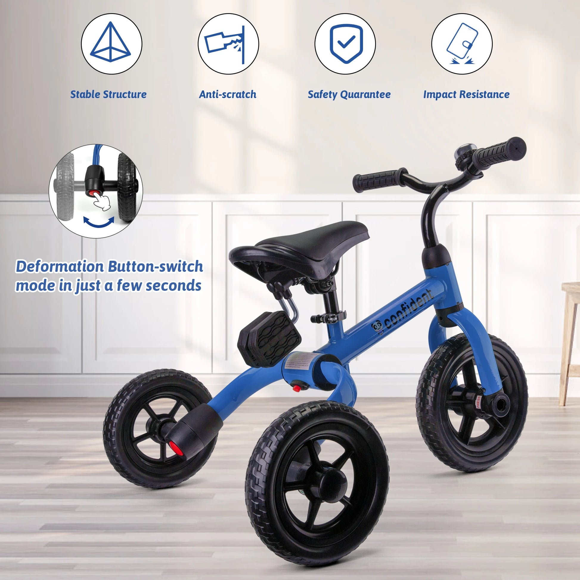 Toddlers Tricycle for 2/3/4/5 Years Old Boy&Girl with Detachable Pedal And Training Wheel Baby Balance Riding Bike Birthday Gift ShopOnlyDeal