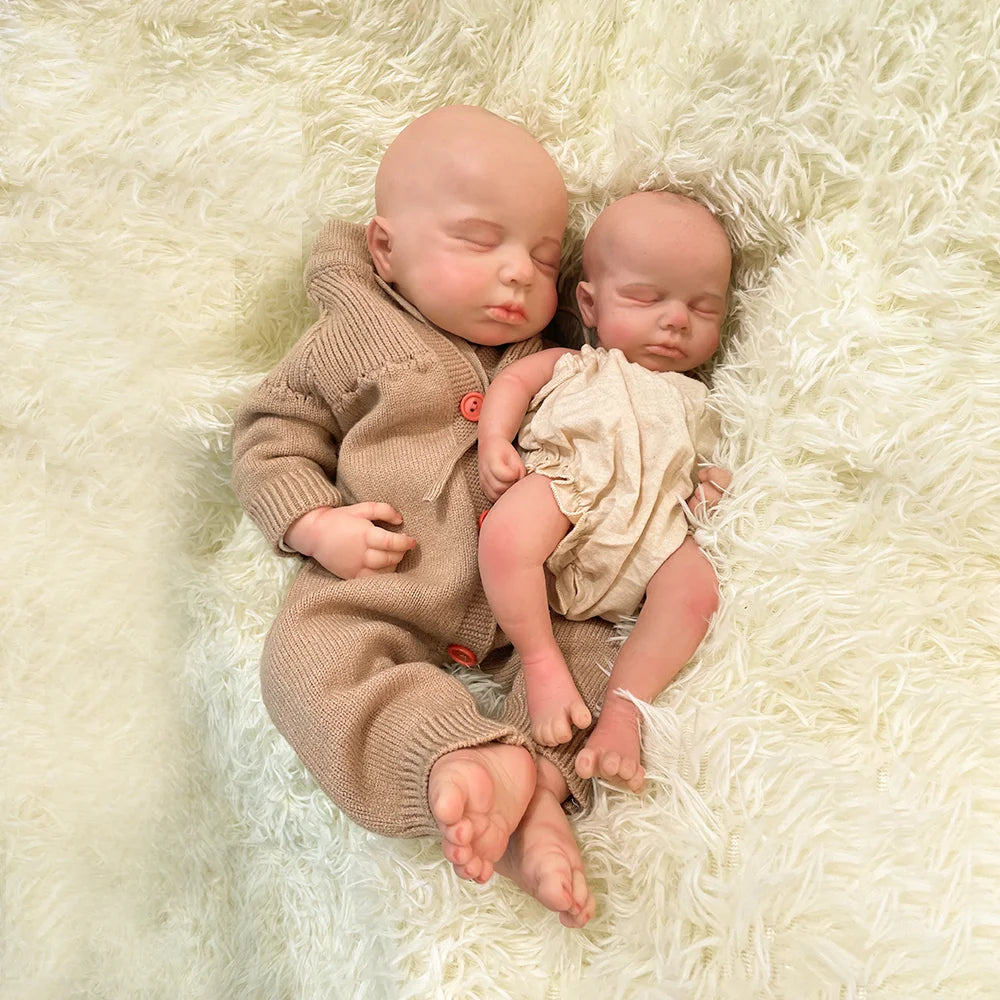 2 Babies Small 31Cm Newborn Baby Girl And Large 50Cm Full Silicone Reborn Dolls Loulou 20 Inch Handmade Artist Painted Collector ShopOnlyDeal