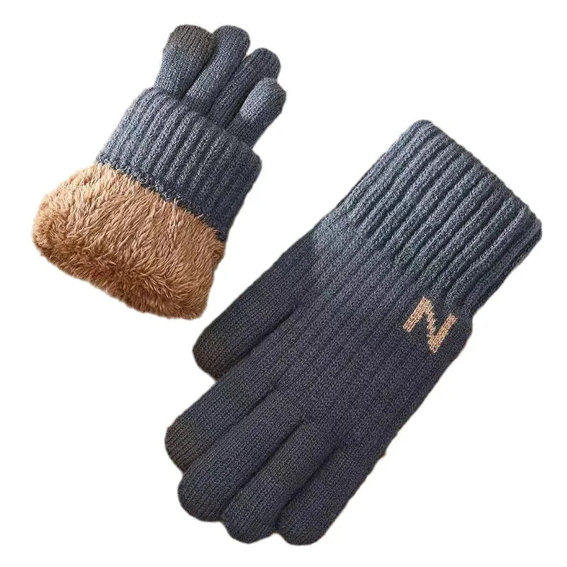 Winter Thickened Plush Knitted Gloves Touch Screen Driving Gloves Outdoor Cold Proof Warm Gloves ShopOnlyDeal