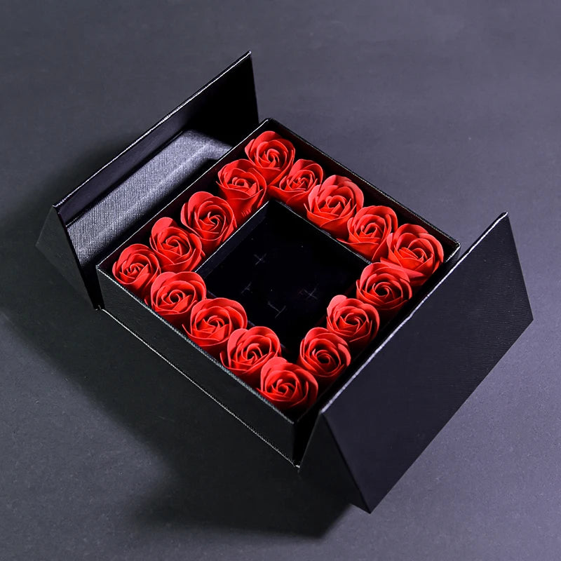 Artificial Rose Window Storage Box | Rose Gift Box Soap Flower for Wedding, Girlfriend, Valentines Day, Birthday Gifts ShopOnlyDeal